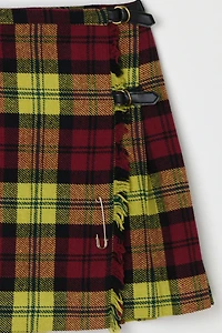 Vintage 1960s Plaid Wrap Mini Skirt
