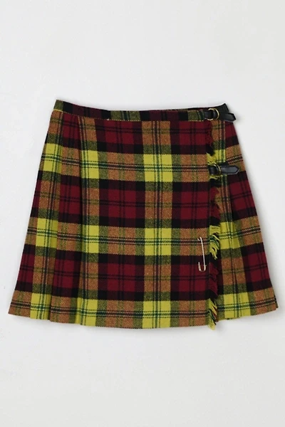 Vintage 1960s Plaid Wrap Mini Skirt