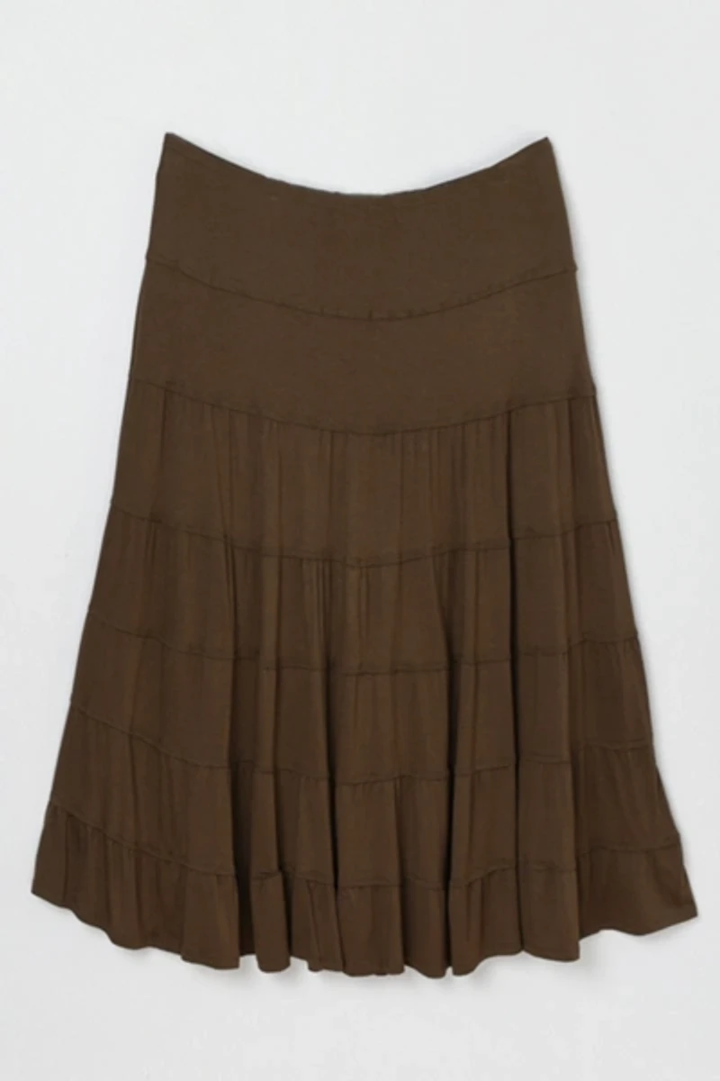 Vintage Y2k Dark Brown Layered Skirt