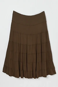 Vintage Y2k Dark Brown Layered Skirt