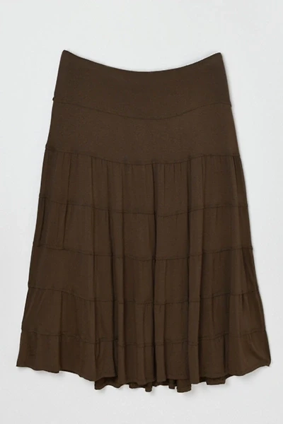 Vintage Y2k Dark Brown Layered Skirt