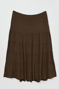 Vintage Y2k Dark Brown Layered Skirt