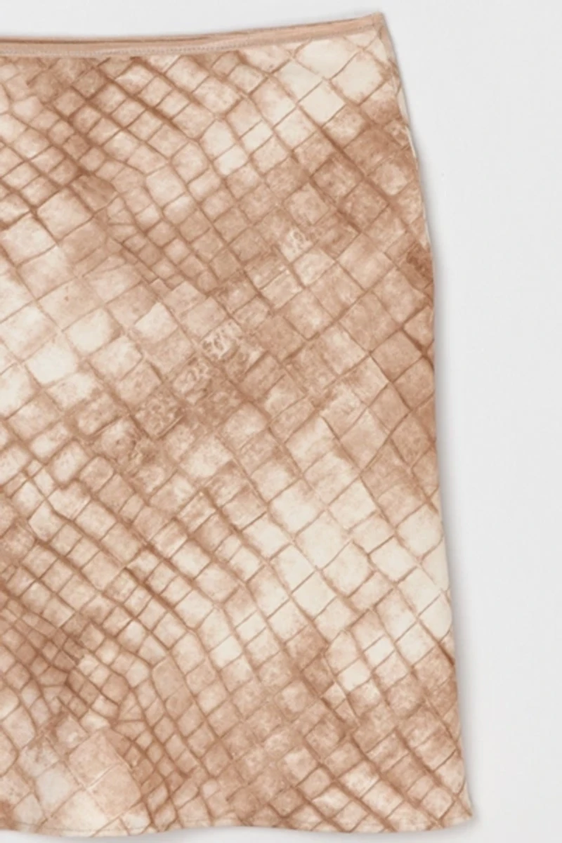 Vintage Y2k Tan Printed Mini Skirt