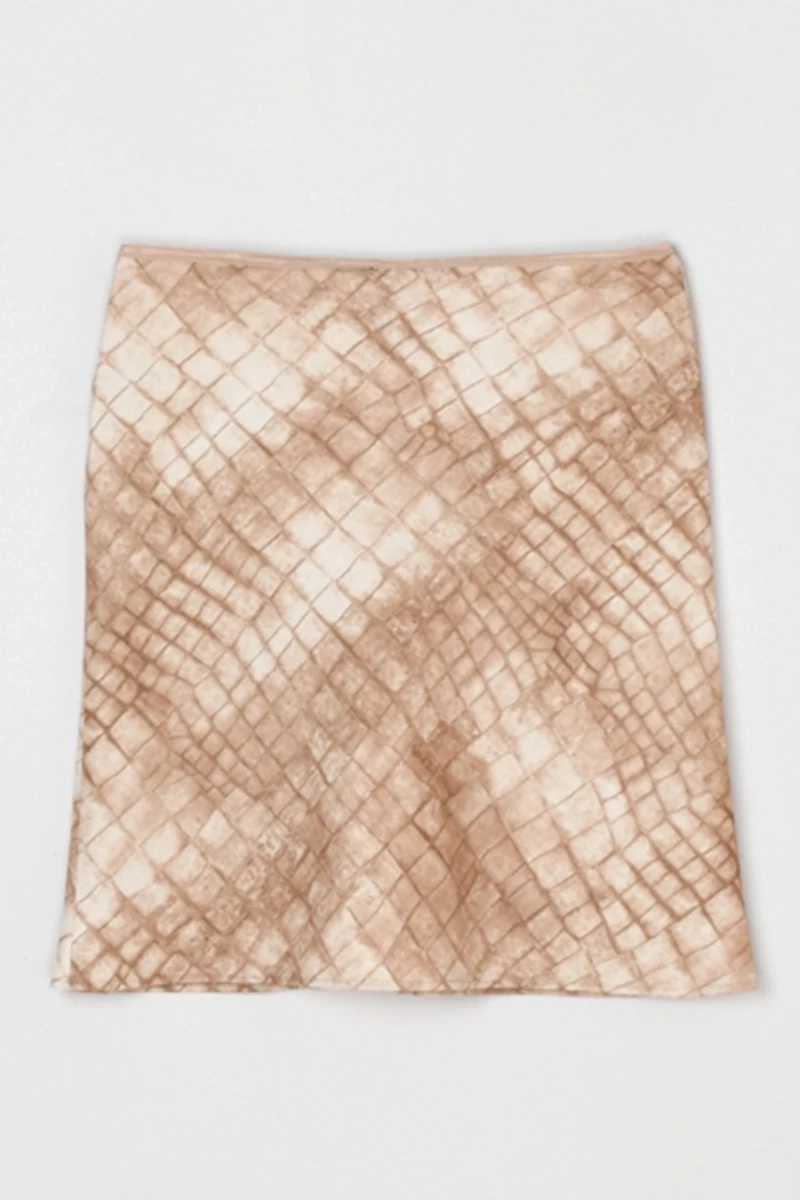 Vintage Y2k Tan Printed Mini Skirt