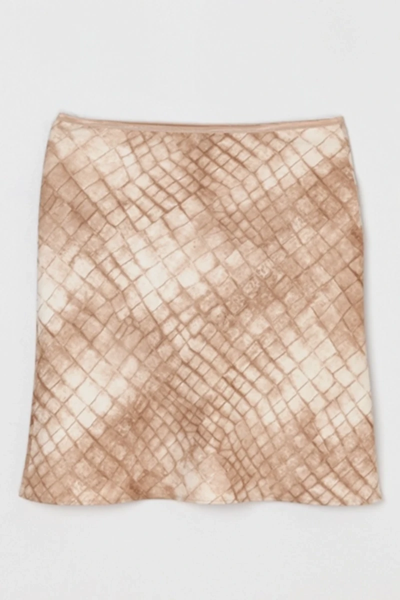 Vintage Y2k Tan Printed Mini Skirt