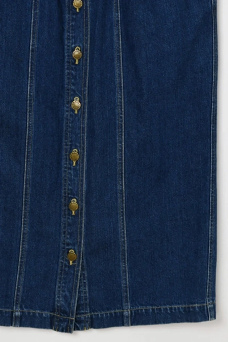 Vintage Y2k Contrast-Stitched Denim Wrap Skirt