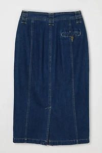 Vintage Y2k Contrast-Stitched Denim Wrap Skirt