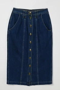 Vintage Y2k Contrast-Stitched Denim Wrap Skirt