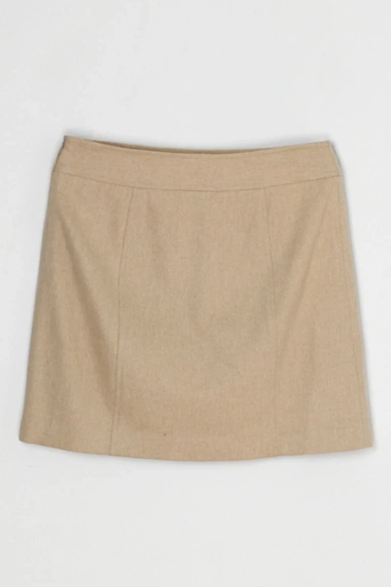 Vintage Y2k Light Tan Wool & Cashmere Blend Mini Skirt