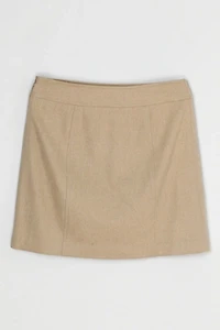 Vintage Y2k Light Tan Wool & Cashmere Blend Mini Skirt
