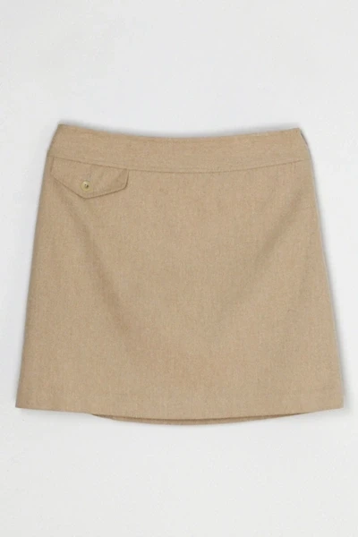 Vintage Y2k Light Tan Wool & Cashmere Blend Mini Skirt