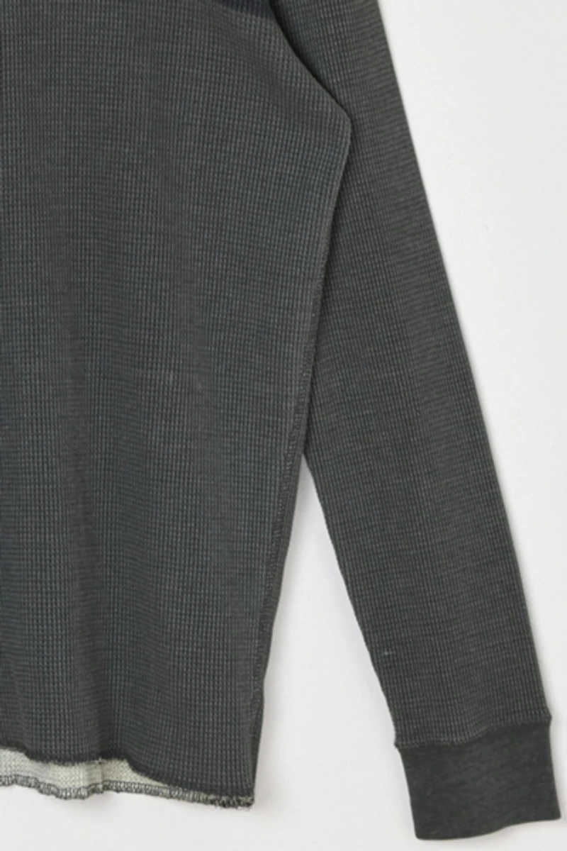 Vintage Y2k Gray Striped Thermal Shirt