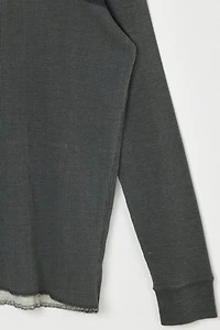 Vintage Y2k Gray Striped Thermal Shirt
