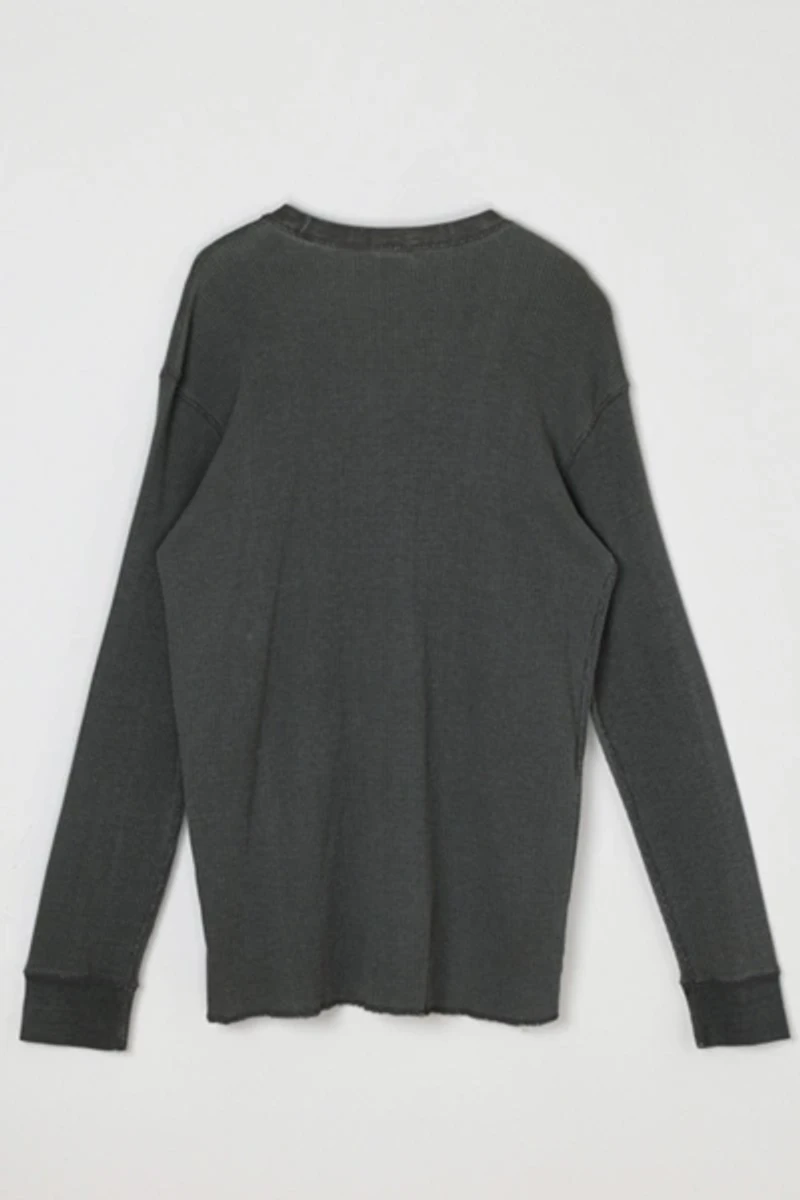 Vintage Y2k Gray Striped Thermal Shirt