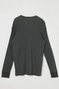 Vintage Y2k Gray Striped Thermal Shirt