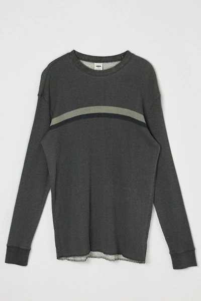 Vintage Y2k Gray Striped Thermal Shirt