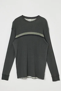 Vintage Y2k Gray Striped Thermal Shirt