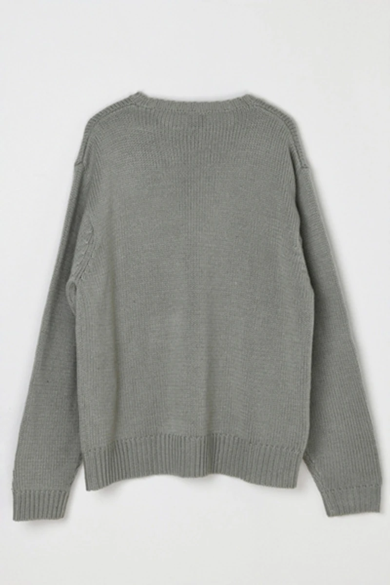 Vintage Y2k Ferruche Striped Knit Gray Sweater