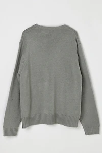 Vintage Y2k Ferruche Striped Knit Gray Sweater