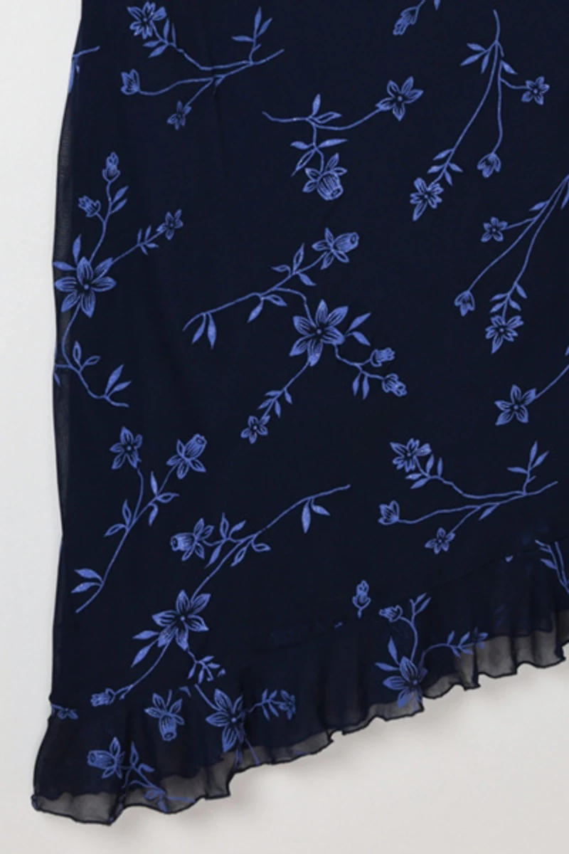 Vintage Y2k Dark Blue Glittered Midi Dress