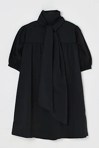 Vintage Y2k Black Ruched Top with Tied Scarf