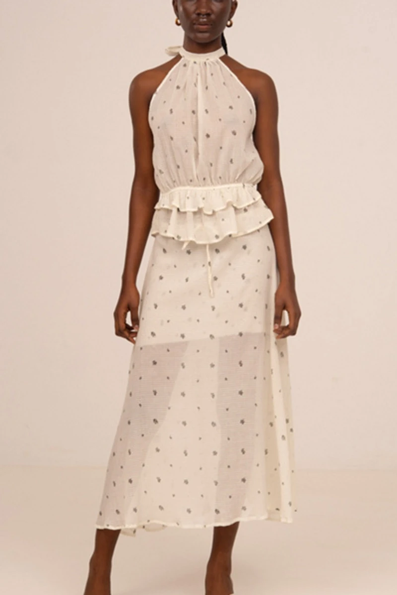 Carmen Says Lumea Floral Print Ruffle Halter