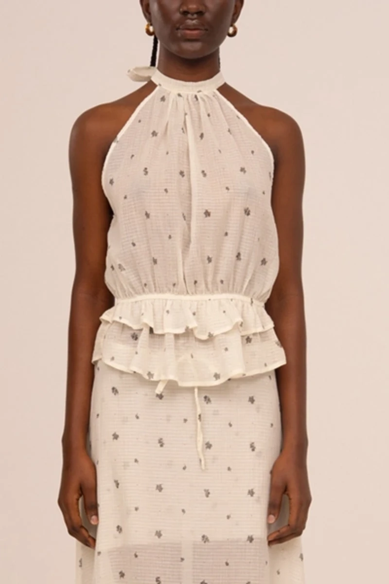 Carmen Says Lumea Floral Print Ruffle Halter