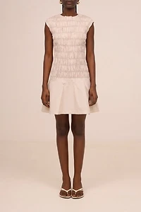 Carmen Says Sorelle Striped Smocked Mini Dress