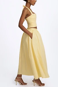 Miss Circle Wilsie Cotton Poplin Ruched Halter Top