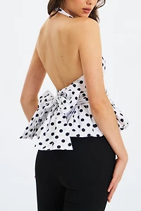 Miss Circle Ilene Cotton Bubble Hem Halter Top