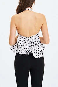 Miss Circle Ilene Cotton Bubble Hem Halter Top