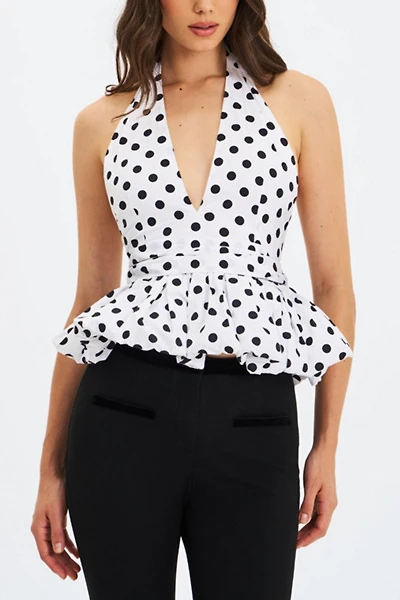 Miss Circle Ilene Cotton Bubble Hem Halter Top