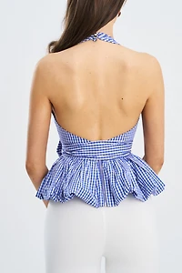 Miss Circle Ilene Cotton Bubble Hem Halter Top