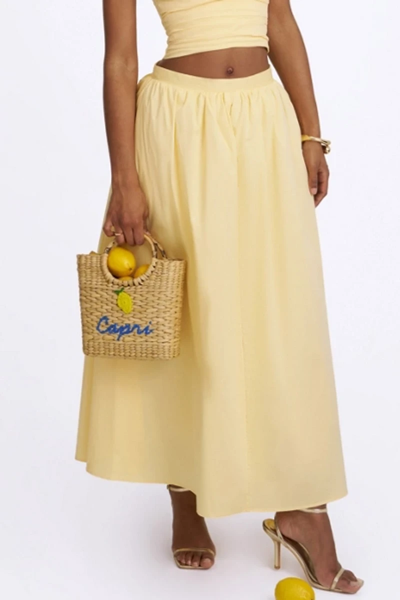 Miss Circle Wina Cotton Poplin Low-Waisted Maxi Skirt