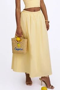 Miss Circle Wina Cotton Poplin Low-Waisted Maxi Skirt