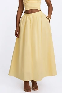 Miss Circle Wina Cotton Poplin Low-Waisted Maxi Skirt