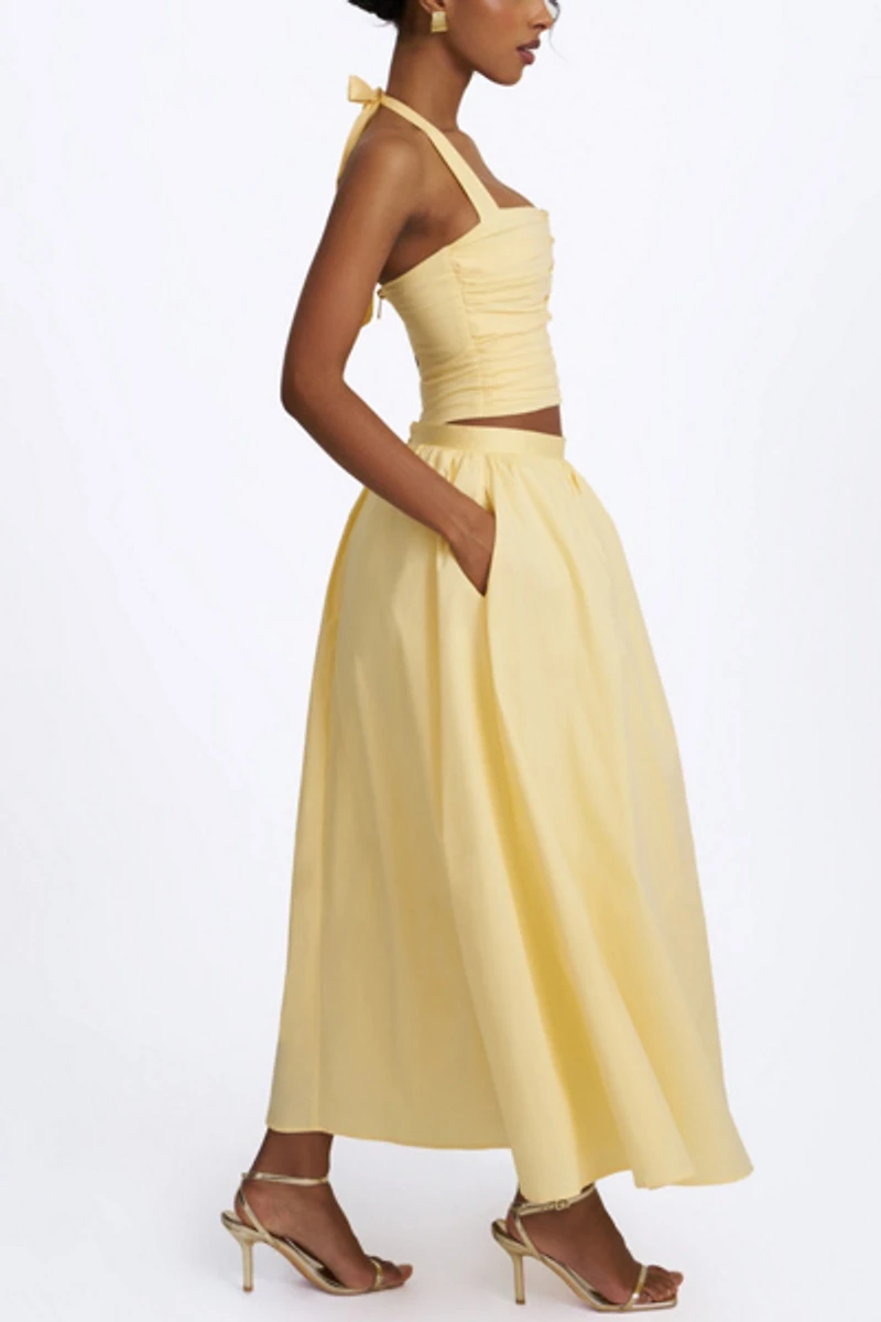 Miss Circle Wina Cotton Poplin Low-Waisted Maxi Skirt