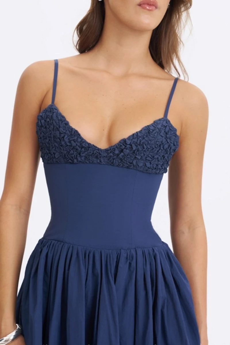 Miss Circle Ailani Taffeta Smocked Midi Dress