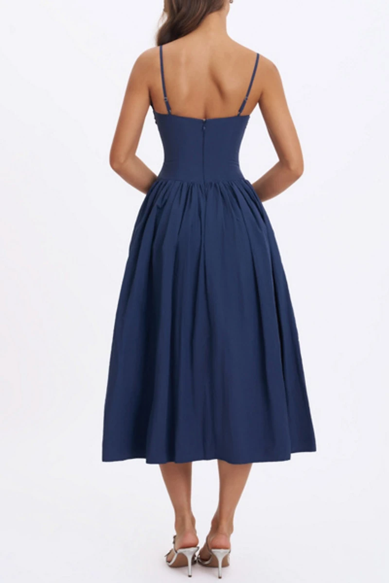 Miss Circle Ailani Taffeta Smocked Midi Dress