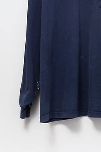 Vintage Y2K Distressed Carhartt Long Sleeve Pocket T-Shirt Navy Blue
