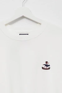 Vintage 1990s Faconnable White Embroidered Logo Crewneck Sweatshirt