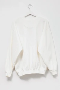 Vintage 1990s Faconnable White Embroidered Logo Crewneck Sweatshirt