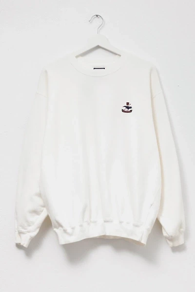 Vintage 1990s Faconnable White Embroidered Logo Crewneck Sweatshirt