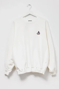 Vintage 1990s Faconnable White Embroidered Logo Crewneck Sweatshirt