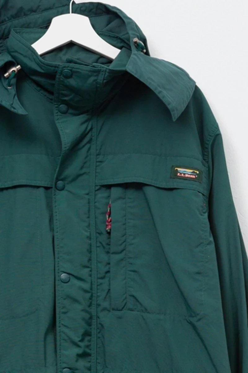 Vintage 1990s L.L. Bean Hunter Green Nylon Parka Jacket