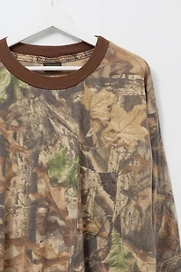 Vintage 1990s Tree Camouflage Distressed T-Shirt Single Stitch Made in USA