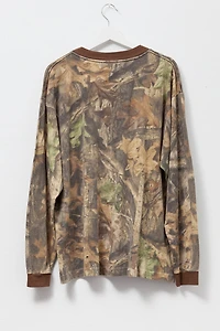 Vintage 1990s Tree Camouflage Distressed T-Shirt Single Stitch Made in USA