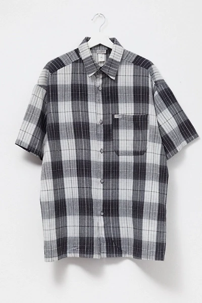 Vintage 1990s Black & White Plaid Short Sleeve Button Up Shirt