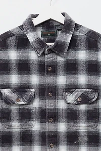 Vintage Y2K Plaid Black & White Heavyweight Cotton Button Up Shirt