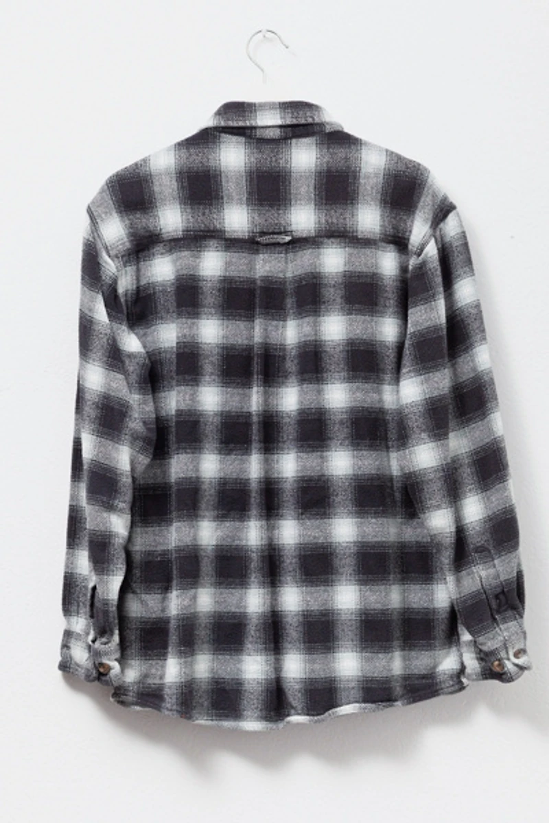 Vintage Y2K Plaid Black & White Heavyweight Cotton Button Up Shirt